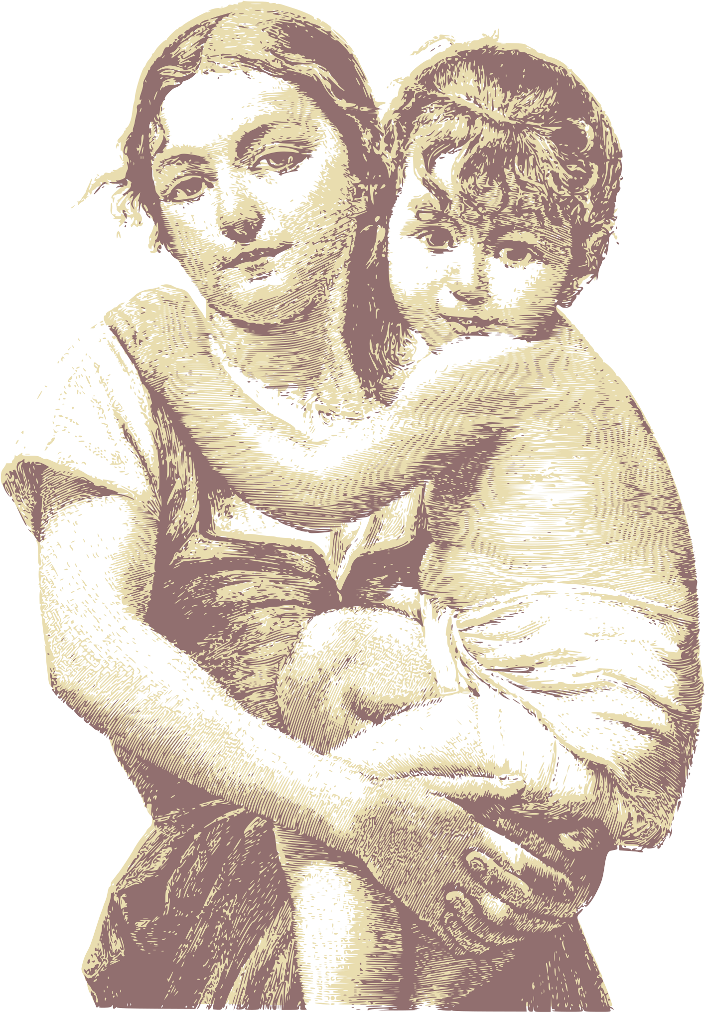 This Free Icons Png Design Of Vintage Woman With Child - Vintage Ad Tag Png Clipart (1697x2400), Png Download