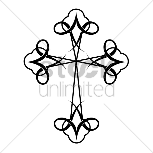 Tribal Cross Tattoo V矢量图形 - Cross Clipart (600x600), Png Download