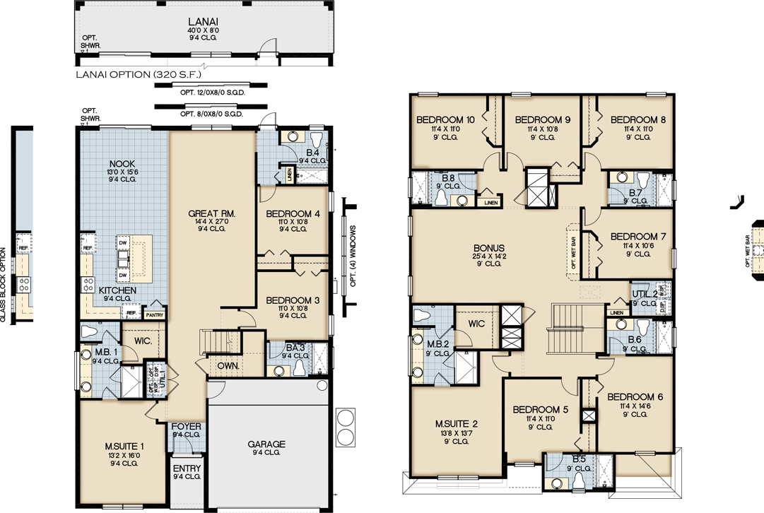 Santa Rosa Floorplan At Bellavida Resort Orlando - Bella Vida Orlando 4 Bedroom Clipart (1081x726), Png Download