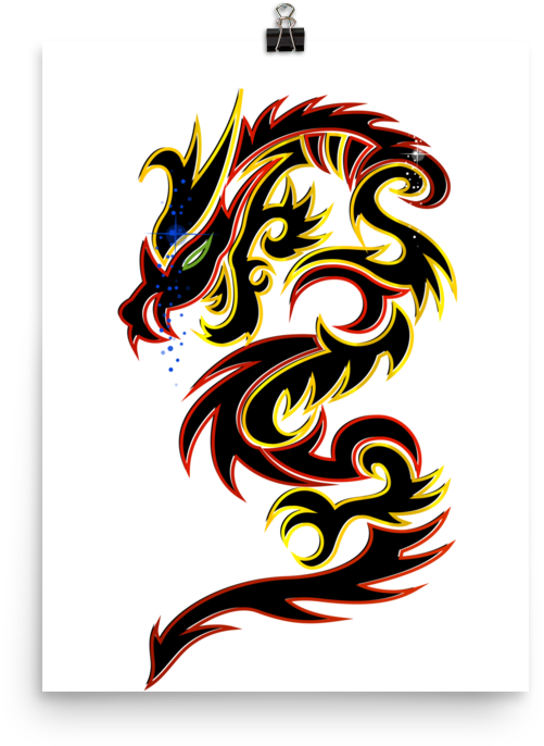 Tattoo Tribal Dragon Poster - Editing Tattoo Clipart (1000x1000), Png Download