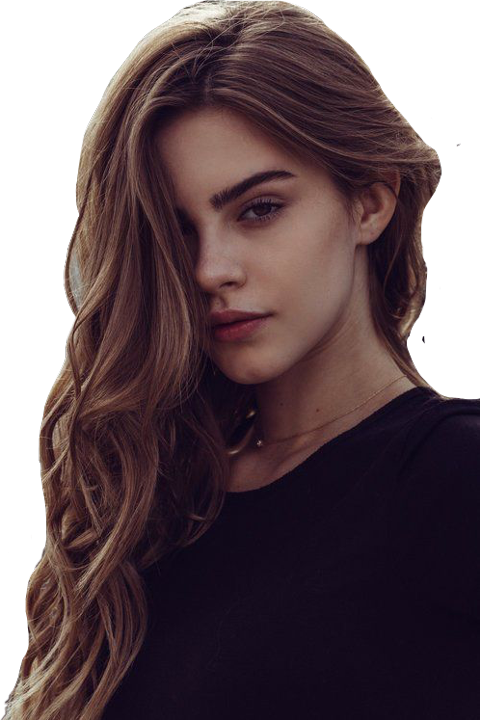 Brown Hair Blue Eyes Tmblr Girl Clipart (480x720), Png Download