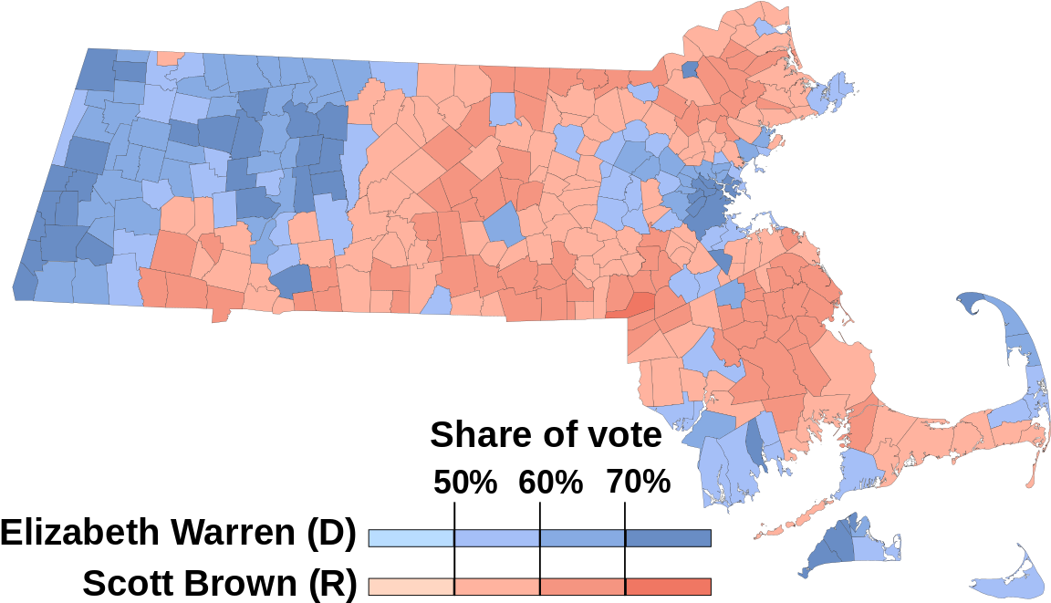 2012 United States Senate Election In Massachusetts - Massachusetts 2018 Election Clipart (1200x711), Png Download