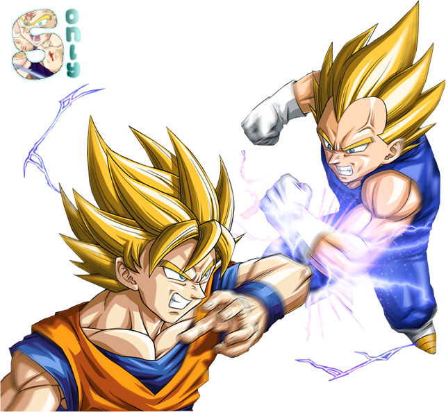 Goku Vs Vegeta Ssj - Dragon Ball Z Vegeta Vs Sangoku Clipart (642x594), Png Download