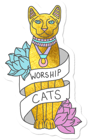 Cats Egypt Pyramid Gold Kitten Pets Tabby Tumblr Gold - Cartoon Clipart (650x650), Png Download