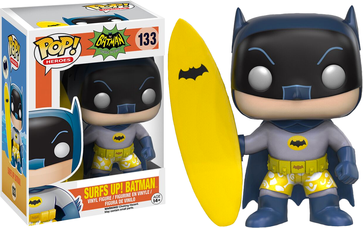 Surfs Up Batman Pop Vinyl Figure Clipart (1233x773), Png Download