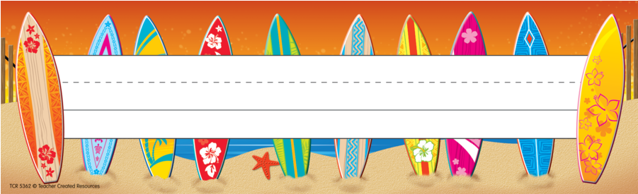 Tcr5362 Surf's Up Flat Name Plates Image - Classroom Clipart (900x900), Png Download