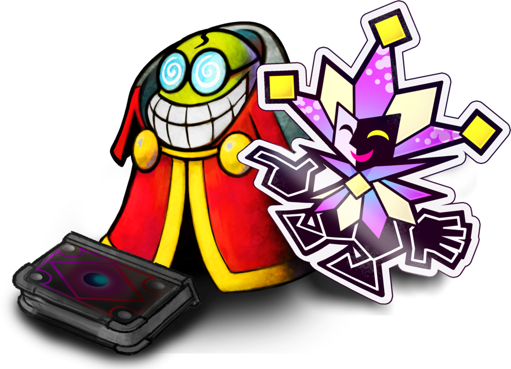 Mario And Luigi - Dimentio Super Paper Mario Clipart (1024x740), Png Download