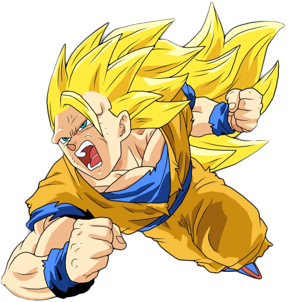 Ss3 Goku 2 - Ss3 Goku Clipart (564x590), Png Download