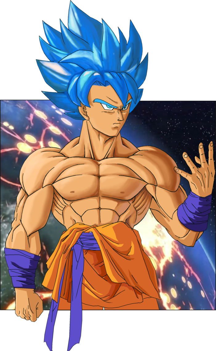 Gokou Arms Png - Goku Muscles Ssj Clipart (702x1139), Png Download