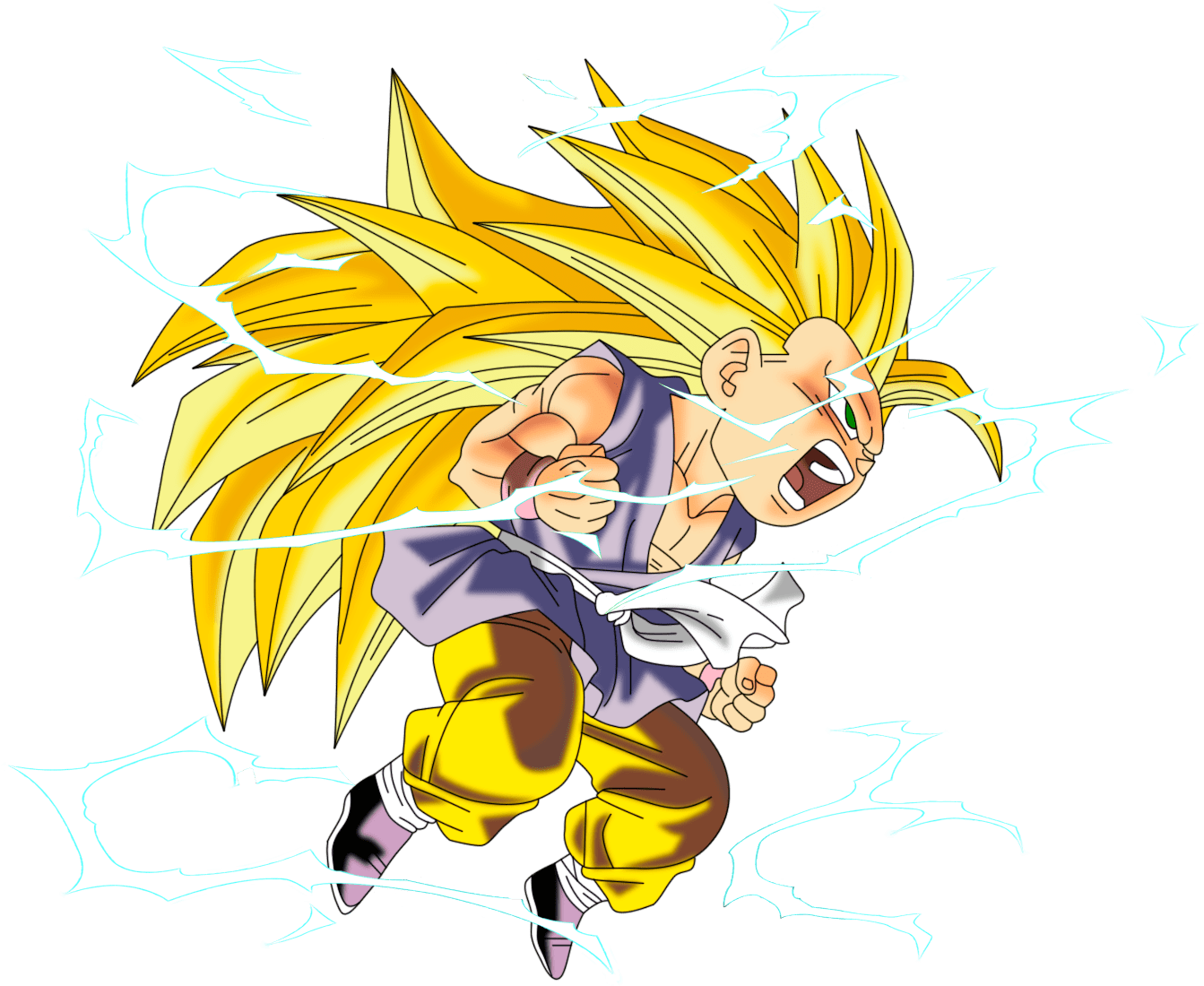 Dragon Ball Kid Goku Ssj3 - Dragon Ball Gt Goku Ssj3 Png Clipart (1342x1465), Png Download
