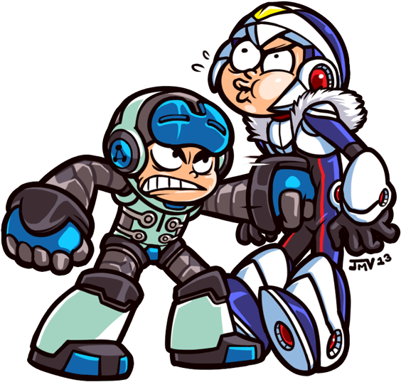 9 Rockman Xover Clip Art Fictional Character - Mighty No 9 Crossover - Png Download (600x588), Png Download