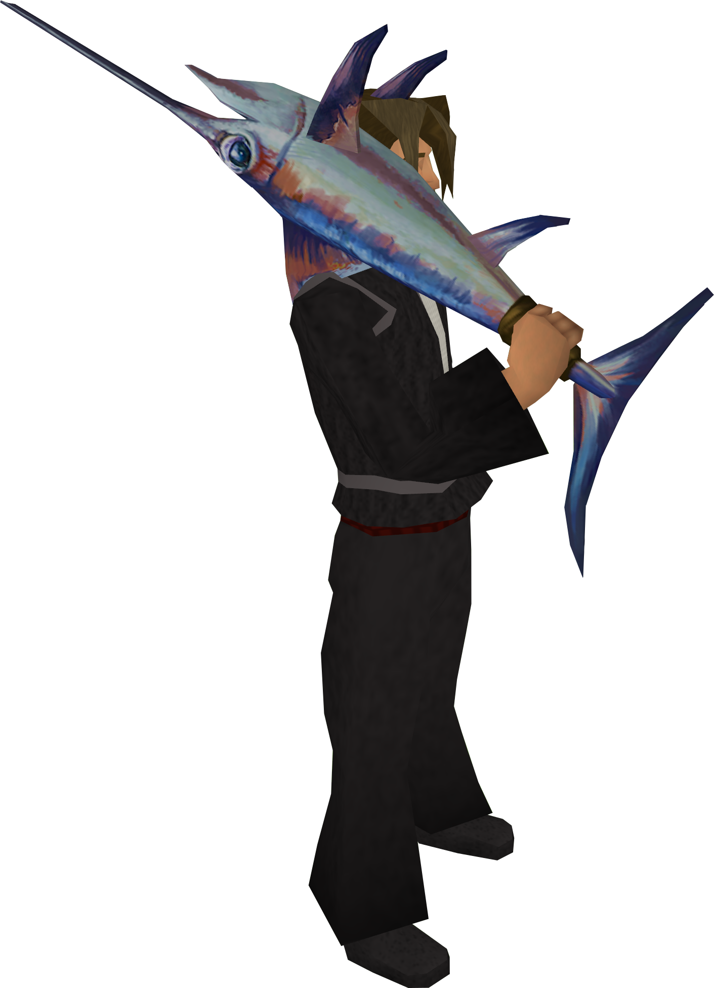 Wielding A Swordfish Clipart (1411x1953), Png Download