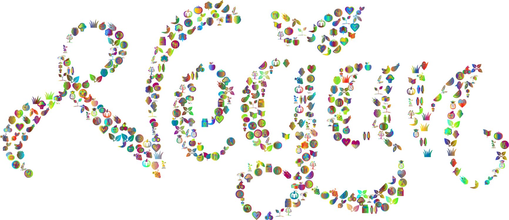 Computer Icons Art Typography Veganism Jewellery - Illustration Clipart (1732x750), Png Download