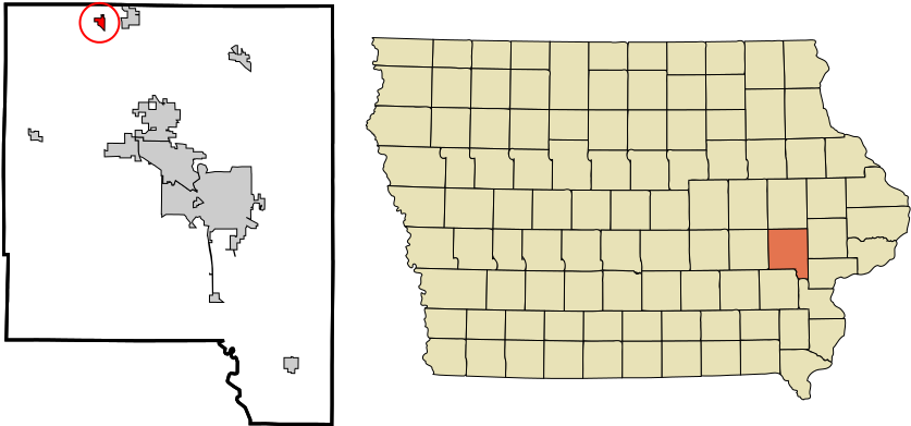 Johnson County Iowa Incorporated And Unincorporated - Iowa City Iowa Location Clipart (900x450), Png Download