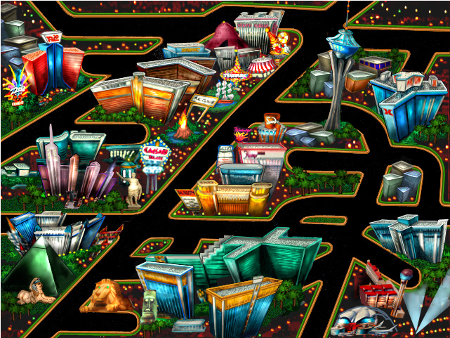 One More 'roadies' Map, This Colorful Illustration - Las Vegas Strip Cartoon Map Clipart (750x550), Png Download