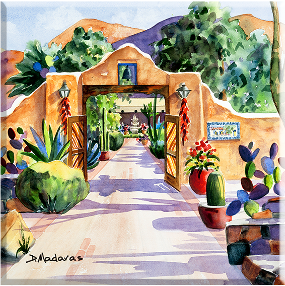 Hacienda Gate Ii Trivet - Hacienda Paintings Clipart (1000x750), Png Download