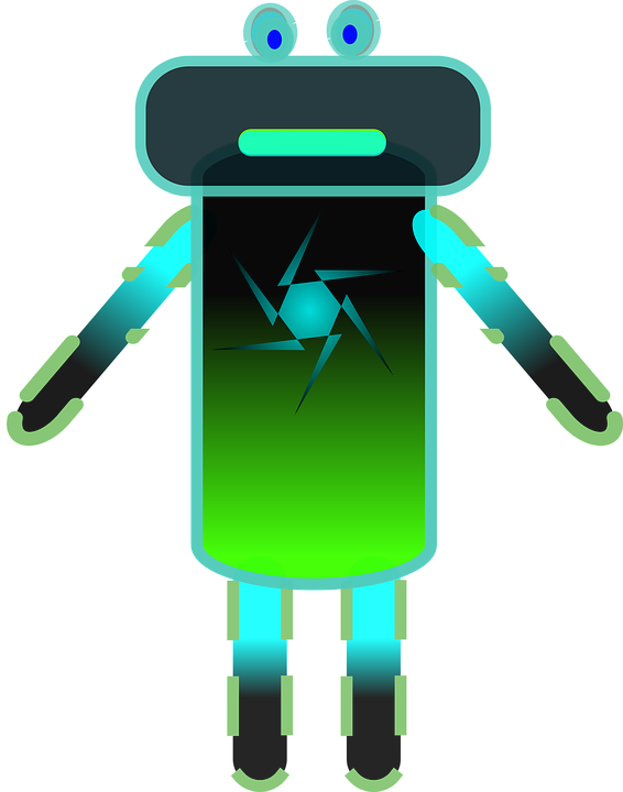 Robot Robo Robotic Character Creative Design - Cartoon Clipart (566x720), Png Download