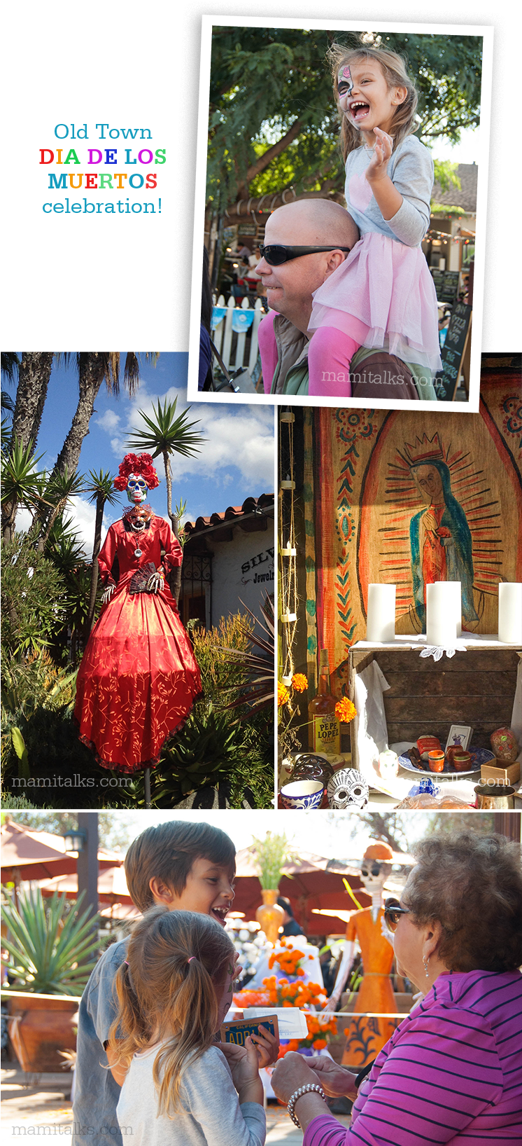 Old Town San Diego Dia De Muertos -mamitalks Clipart (745x1652), Png Download