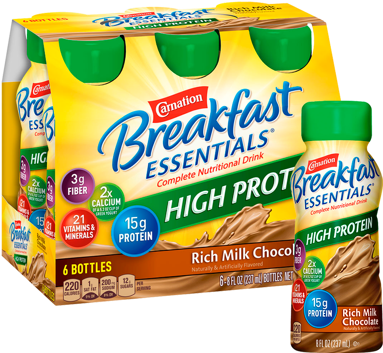 Carnation Breakfast Essentials® High Protein Ready - Snack Clipart (769x708), Png Download