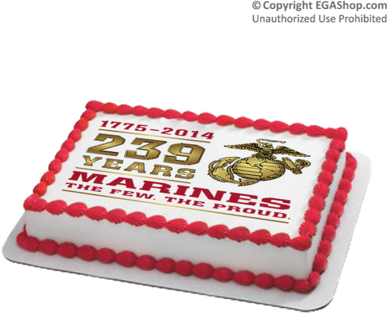 239th-cake - Marine Corps Birthday Cake 2014 Clipart (600x600), Png Download