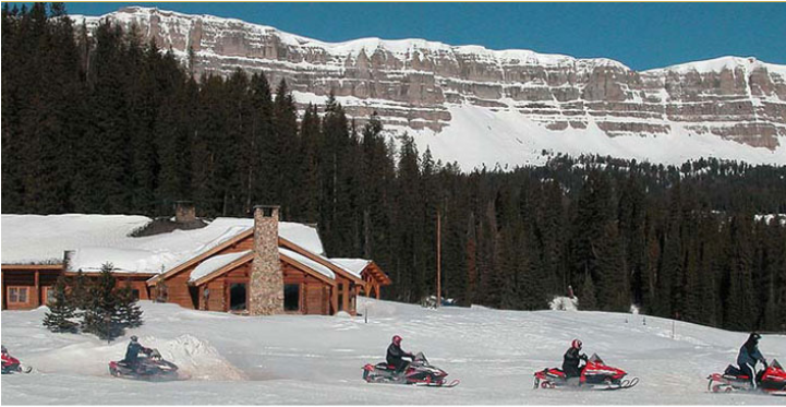 Winter - Brooks Lake Lodge Snowmobiling Clipart (720x490), Png Download