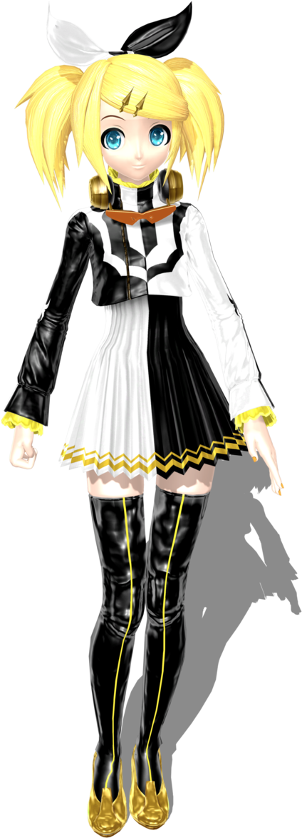 Project Diva Arcade Kagamine Rin Meltdown By Johnjan11-d6m65h5 - Meltdown Rin Project Diva Clipart (666x1200), Png Download