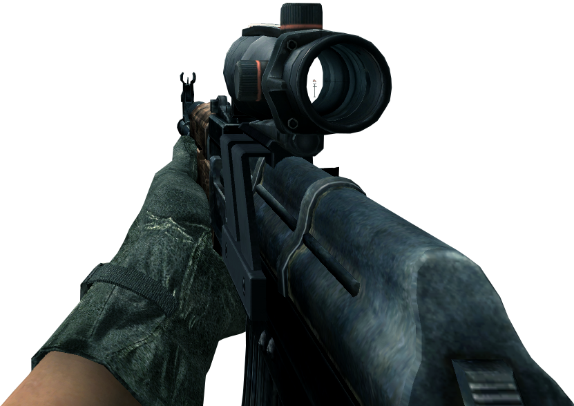 Ak-47 Acog Scope Cod4 - Cod4 Ak47 Silencer Clipart (831x588), Png Download