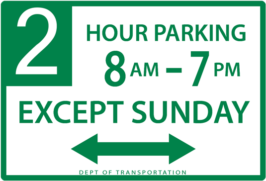 Parking Signs New York Hourly Parking With Day Exception - Soho Rooms Clipart (663x554), Png Download