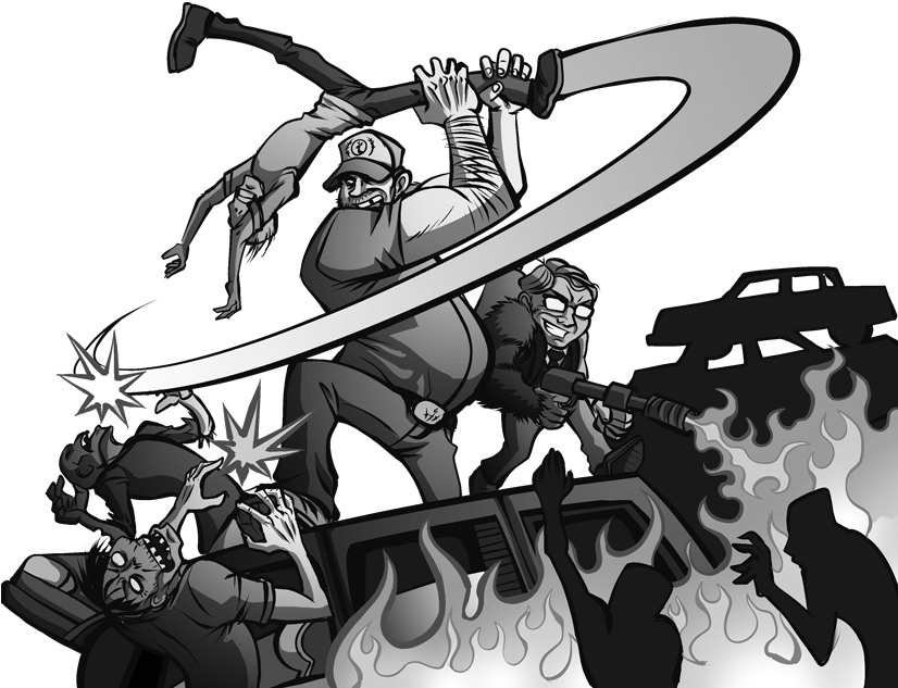72 Junkyard Zombies Pt - Cartoon Clipart (825x675), Png Download