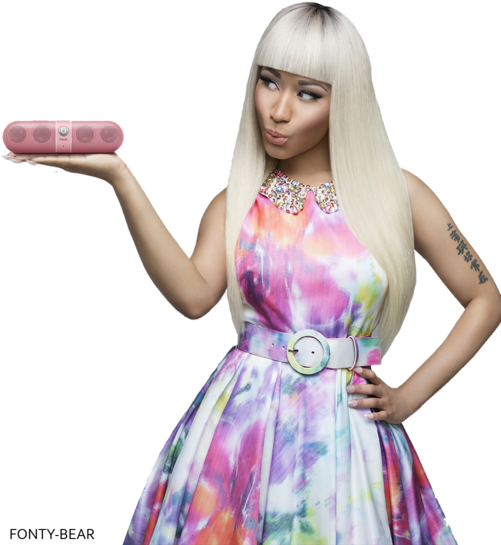 Nicki Minaj Looks Buff In This Pic And Want Those Beats - Beats Bluetooth Speakers Pink Clipart (500x640), Png Download