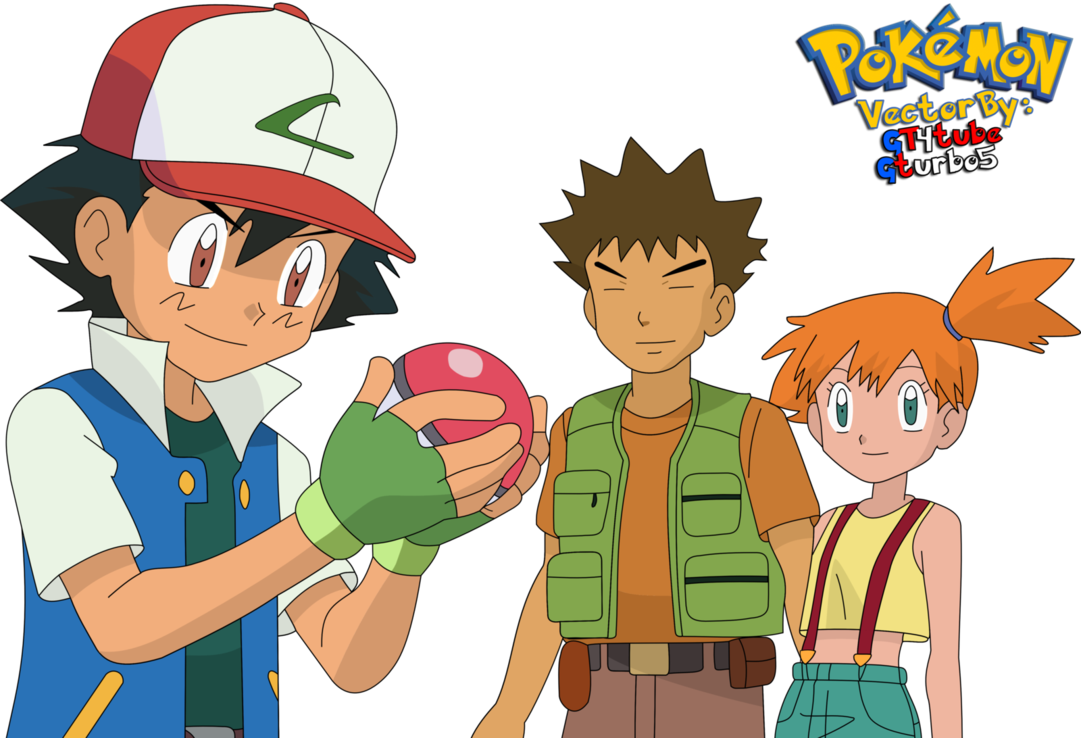 Image Result For Misty Pokemon Anime Original Series - Ash Misty E Brock Png Clipart (1081x738), Png Download