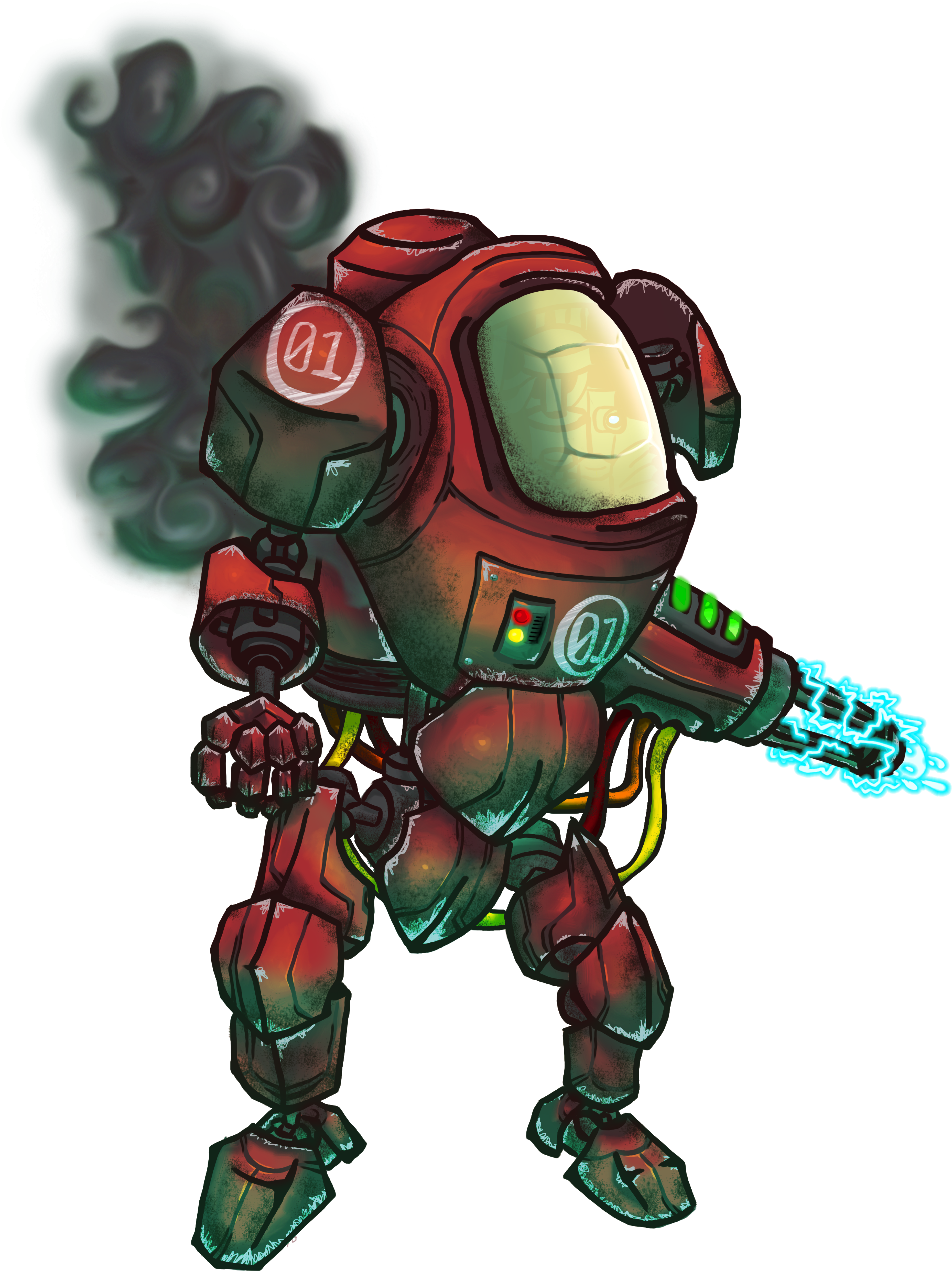 Warbot3 - Cartoon Clipart (3720x4968), Png Download