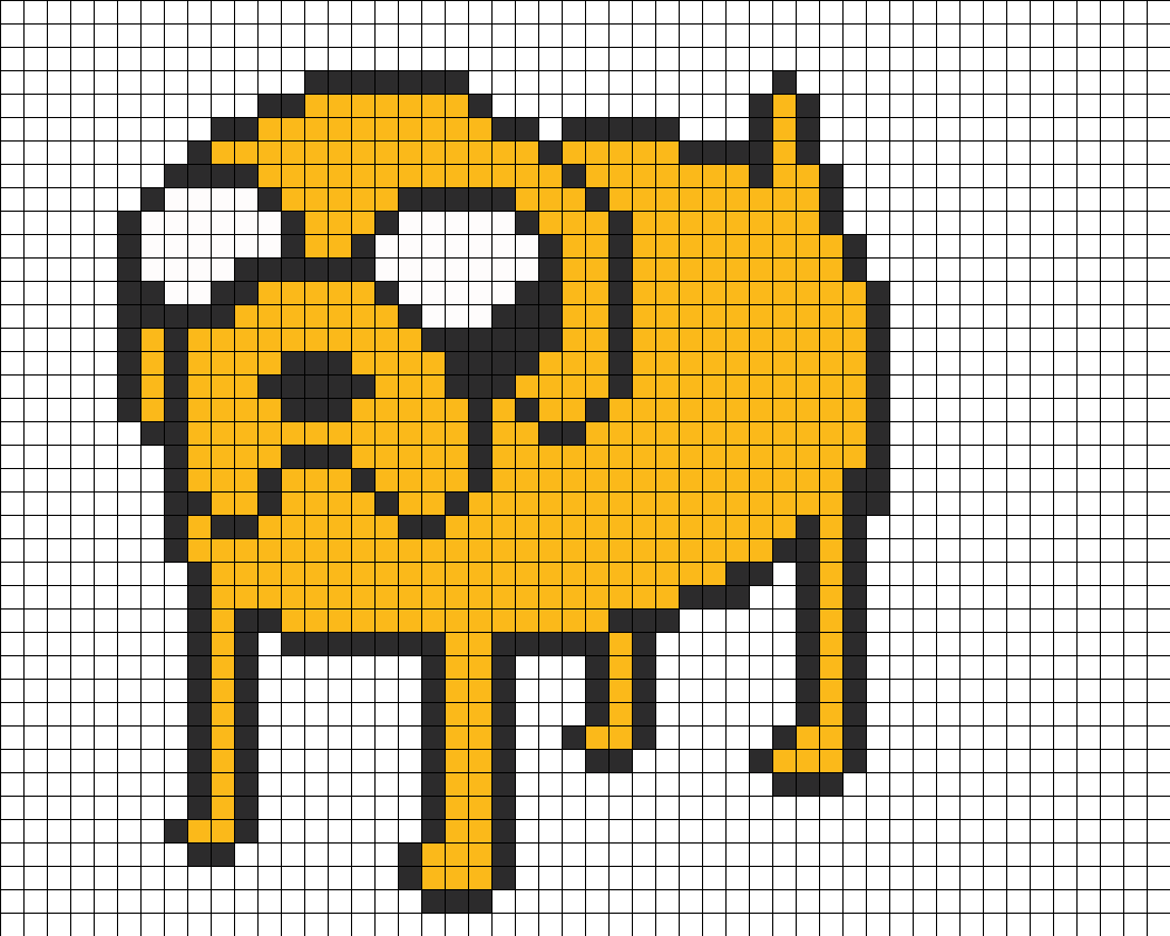 Adventure Time Jake The Dog Perler Bead Pattern / Bead - Jake Adventure Time Minecraft Clipart (1050x840), Png Download