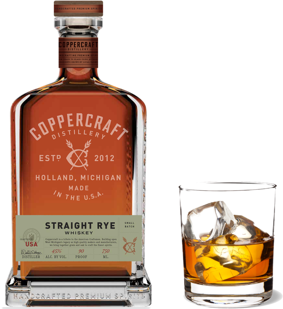 Straight Rye Whiskey - Coppercraft Distillery Clipart (927x1030), Png Download