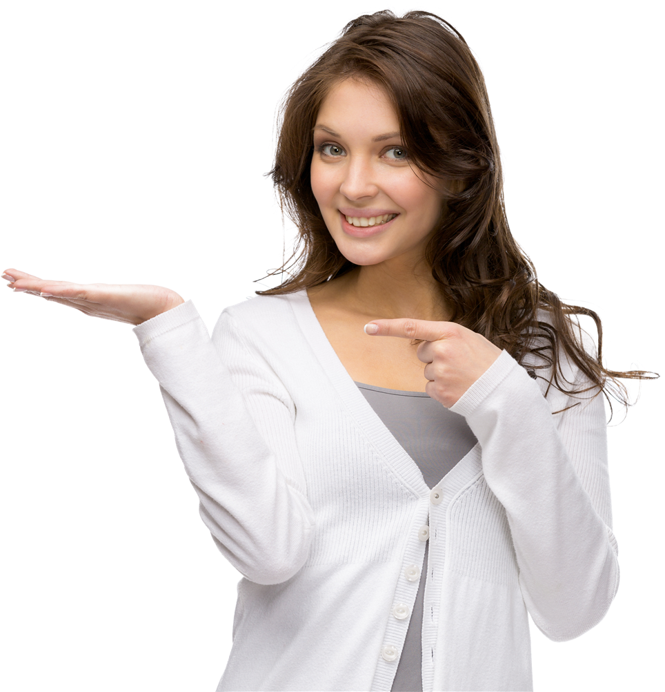 Woman Presenting Large - Girl Clipart (1044x1080), Png Download