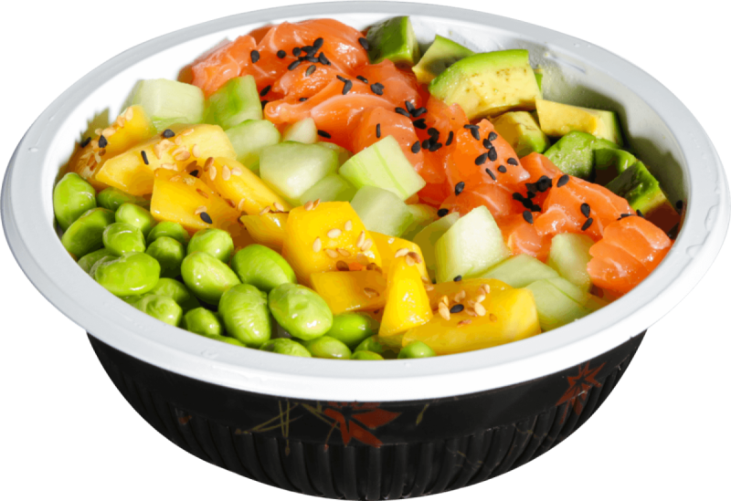 Poke Bowl Salmon - Fruit Salad Clipart (800x549), Png Download