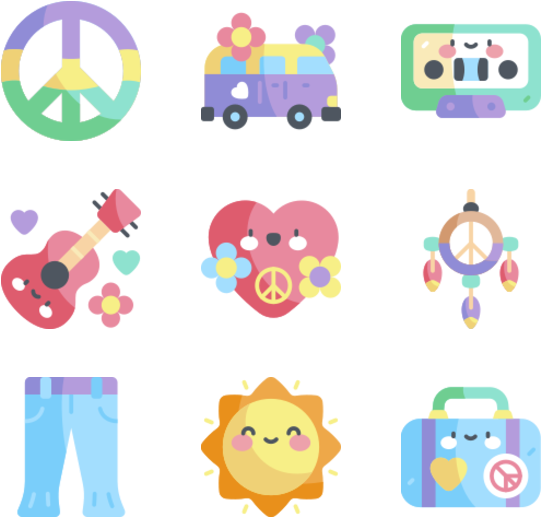 Hippies Clipart (600x564), Png Download