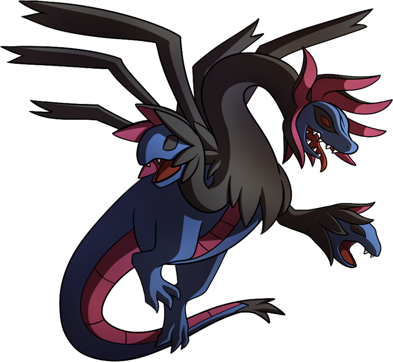 Hydreigon - Pokemon Hydreigon Clipart (800x738), Png Download