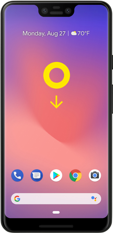 Pull Down Google Pixel's Notification Panel By Doing - Google Pixel 3 Icons Clipart (480x882), Png Download