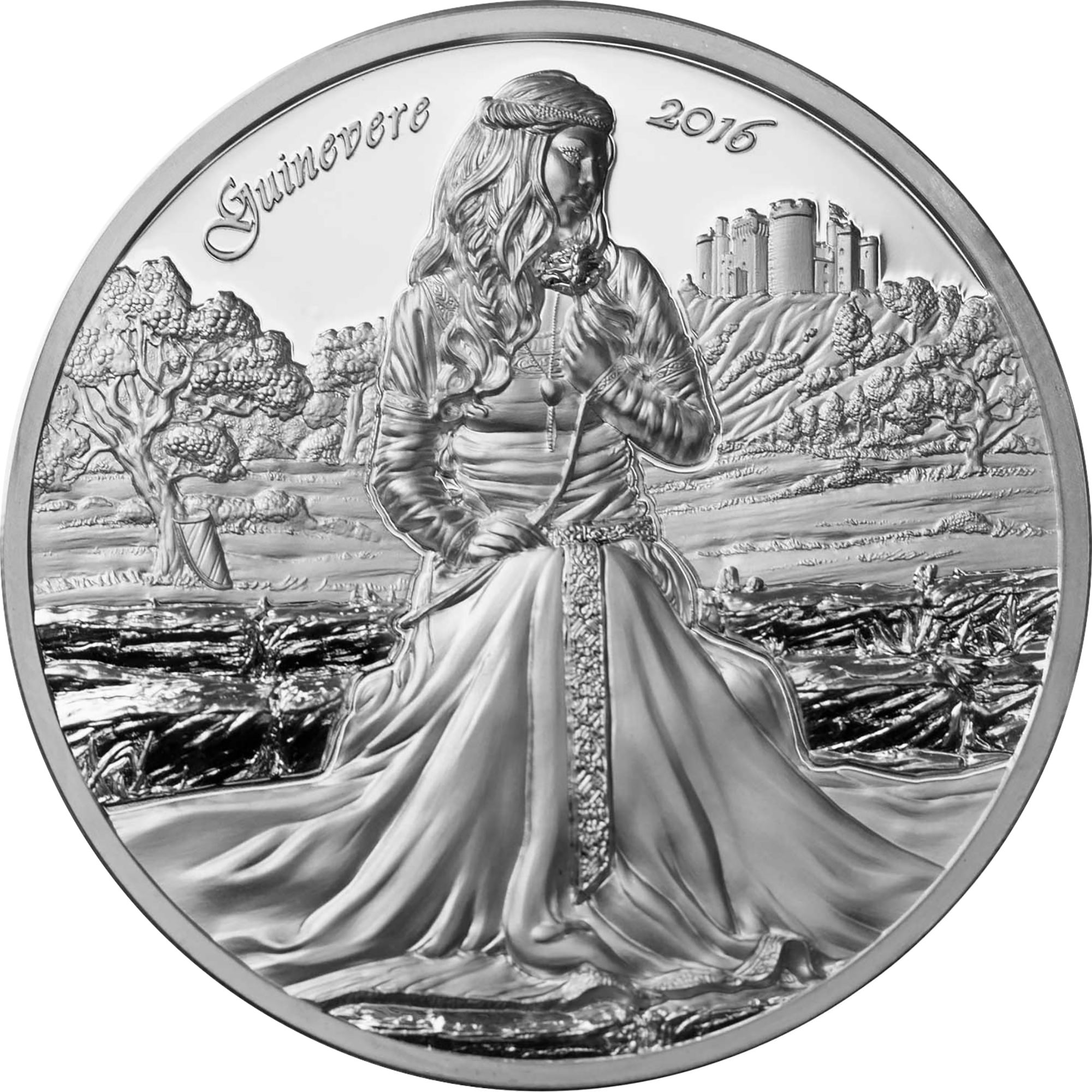 The Reverse Design Depicts The Legendary Queen Of Camelot - Guinevere Coin Clipart (2000x2000), Png Download