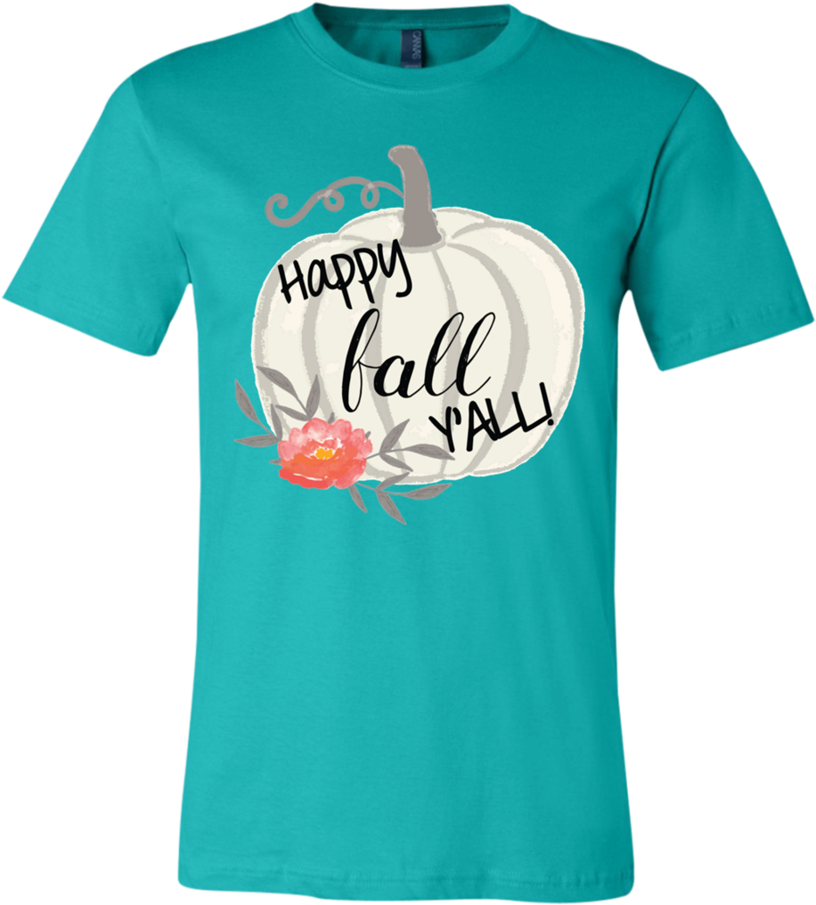Happy Fall Y'all Watercolor Pumpkin Soft Tee Shirt - Heel Hook T Shirt Clipart (916x1016), Png Download