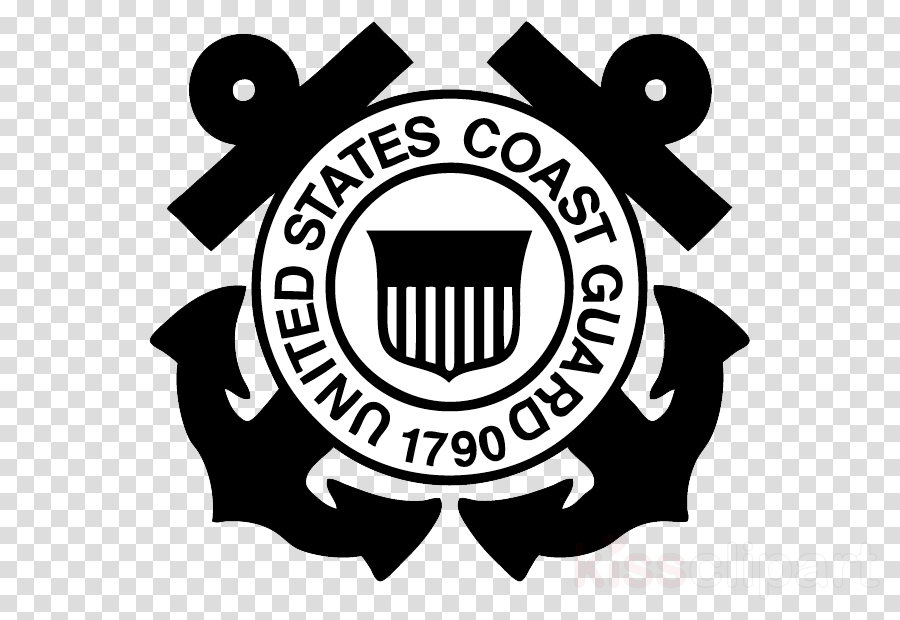 Download Us Coast Guard Clipart Emblem Logo Organization - Us Coast Guard Logo Black And White - Png Download (900x620), Png Download
