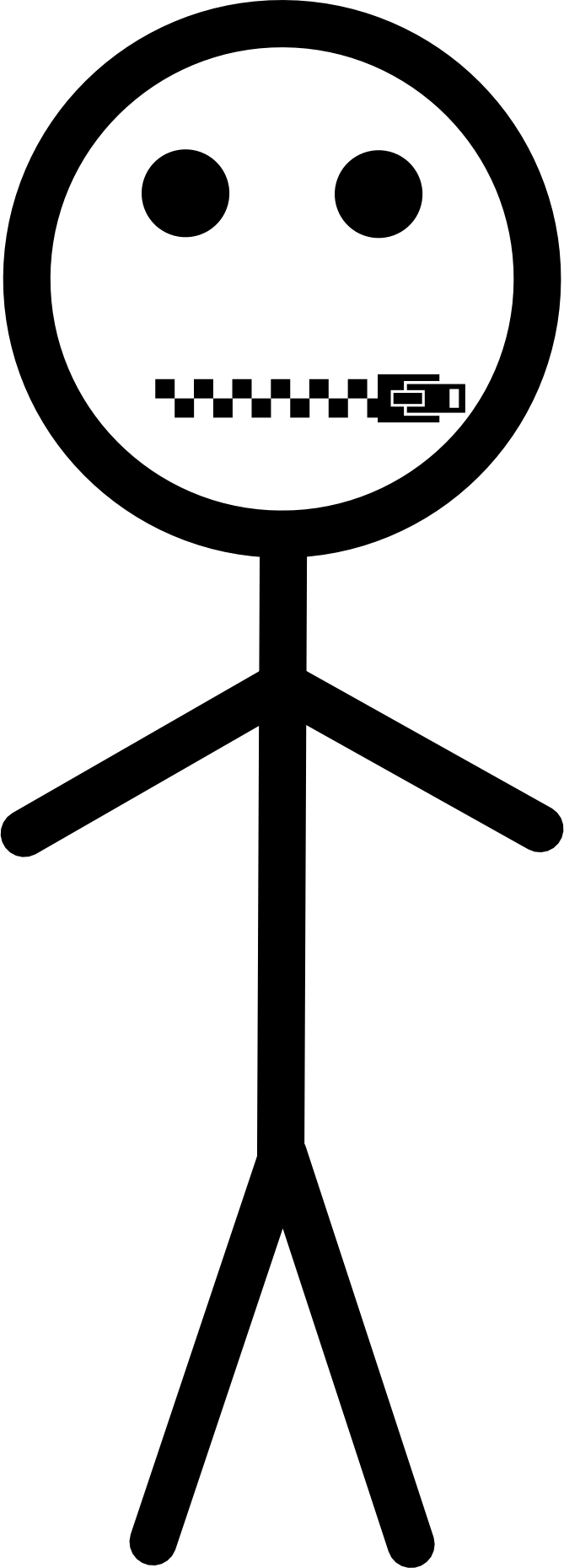 Stick Figure Png Grey - Cgp Grey Stick Man Clipart (669x1860), Png Download