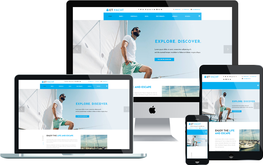 Et Yacht Free Responsive Joomla Template - Wordpress Woocommerce Responsive Themes Free Clipart (1000x750), Png Download