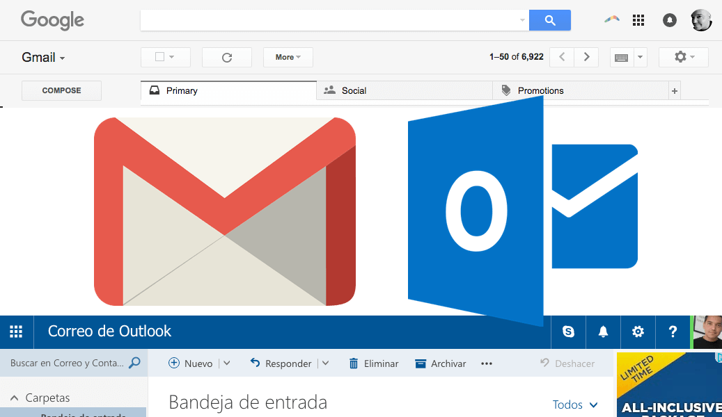 El Email O Correo Electrónico Forma Parte De La Vida - Outlook.com Clipart (1037x600), Png Download