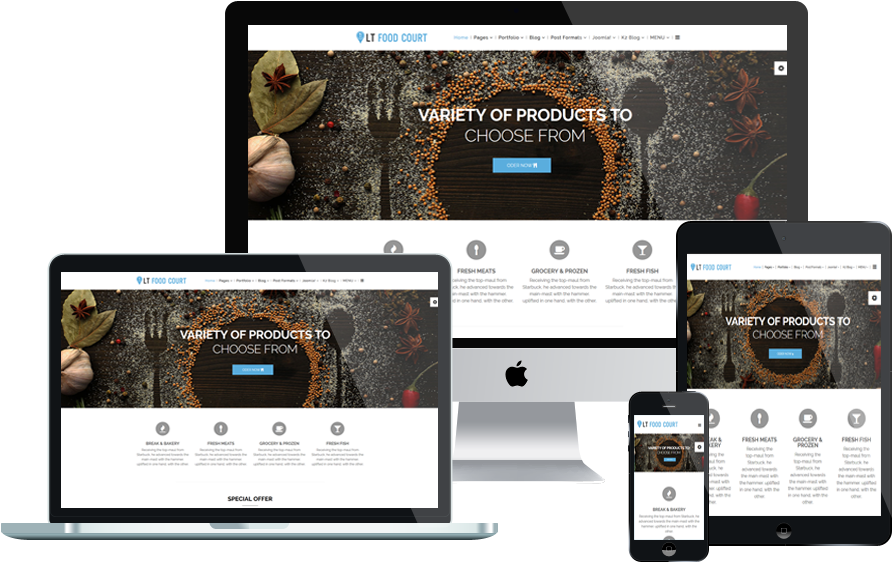Website Template Png - Wordpress Woocommerce Responsive Themes Free Clipart (1000x675), Png Download