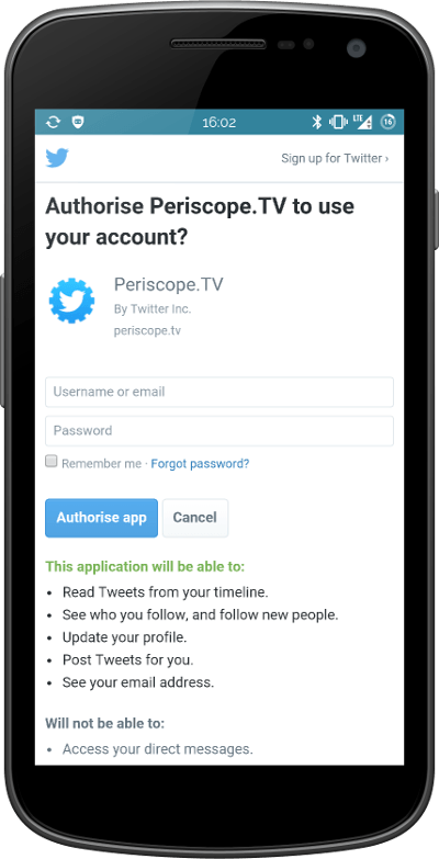 Periscope Twitter Sign In-fs8 - Help Center Ui Clipart (400x783), Png Download