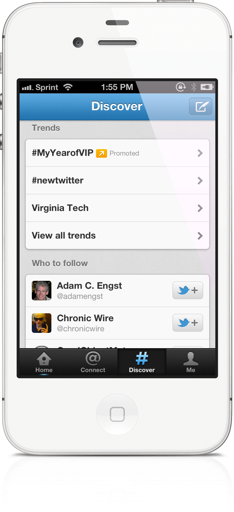Discover - Twitter Display On Iphone Clipart (765x1672), Png Download