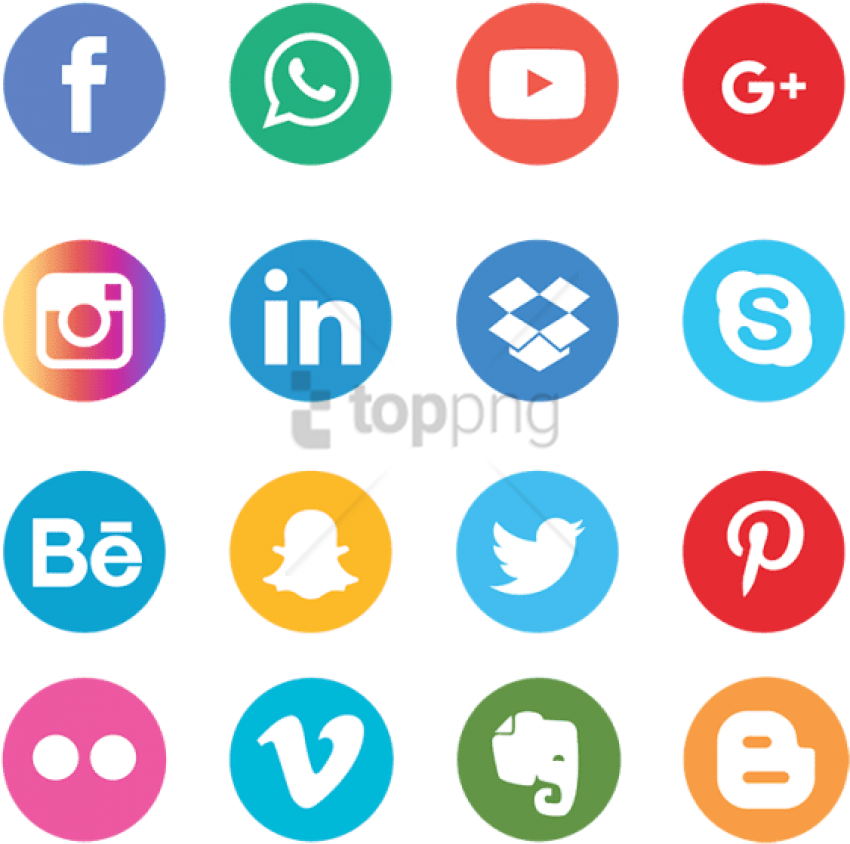 Free Png Social Media Logos No Background - Icones Redes Sociais Png Clipart (850x844), Png Download