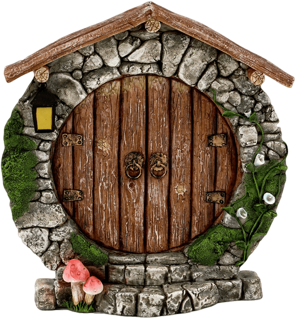 Round Fairy Door With Two Ornate Handles Starting To - Fairy Door Png Clipart (800x800), Png Download